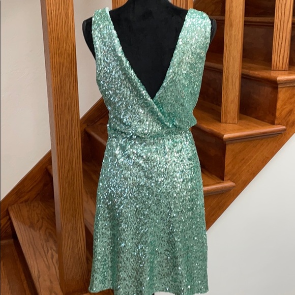 ASOS TFNC London Mint Green Sequin Wrap Dress - Picture 2 of 13